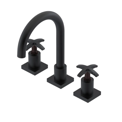 Rubinet Widespread Lav. Set. (less drain) Matt Black