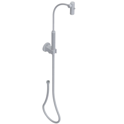 Rubinet Hand Held Shower Bidet with Extended Reach & Dual Function Spray Including Wall Bracket with Supply & Hose (Round) Matt White