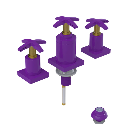 Rubinet Bidet Fitting with Spray, Diverter, and Vacuum Breaker (less drain) Purple Haze