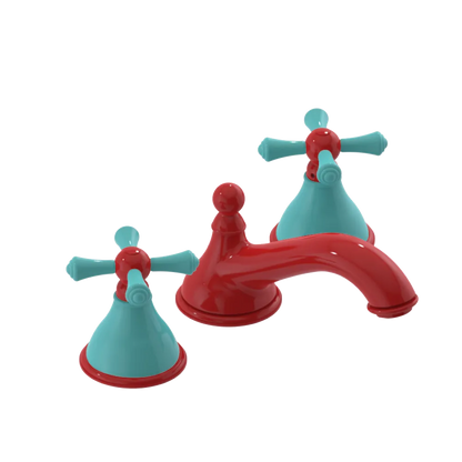 Rubinet Widespread Lav. Set. (less drain) Red