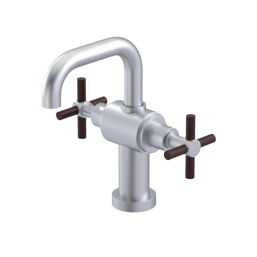 Rubinet Single Hole Dual Handle Lav. Set. (less drain) Satin Chrome
