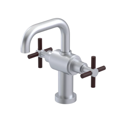 Rubinet Single Hole Dual Handle Lav. Set. (less drain) Satin Chrome
