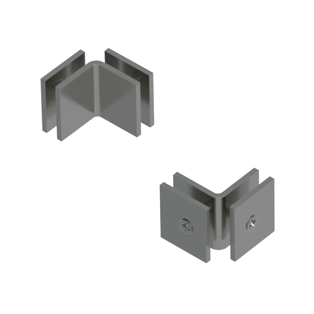 Rubinet 90 Glass to Glass Open Face Satin Nickel