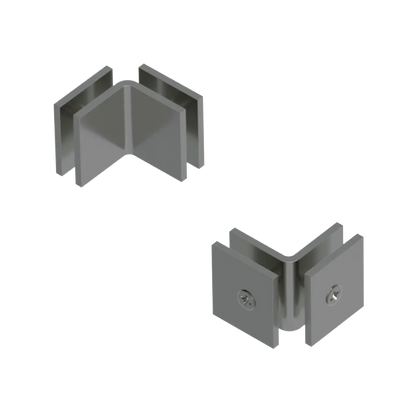 Rubinet 90 Glass to Glass Open Face Satin Nickel