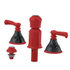 Rubinet Bidet Fitting with Spray, Diverter, and Vacum Breaker (Less Drain) Red