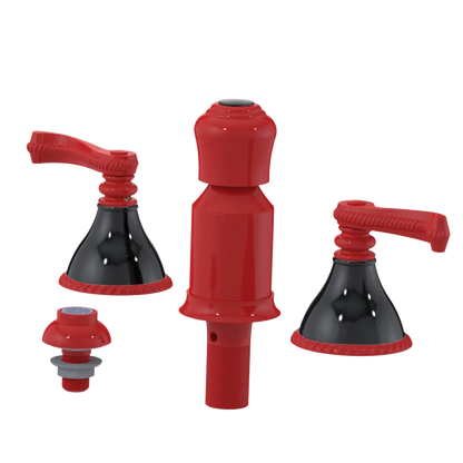 Rubinet Bidet Fitting with Spray, Diverter, and Vacum Breaker (Less Drain) Red