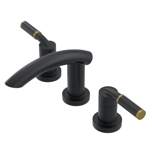 Rubinet Widespread Lav. Set. (less drain) Matt Black