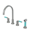 Rubinet Widespread Kitchen Set with Hand Spray Satin Nickel