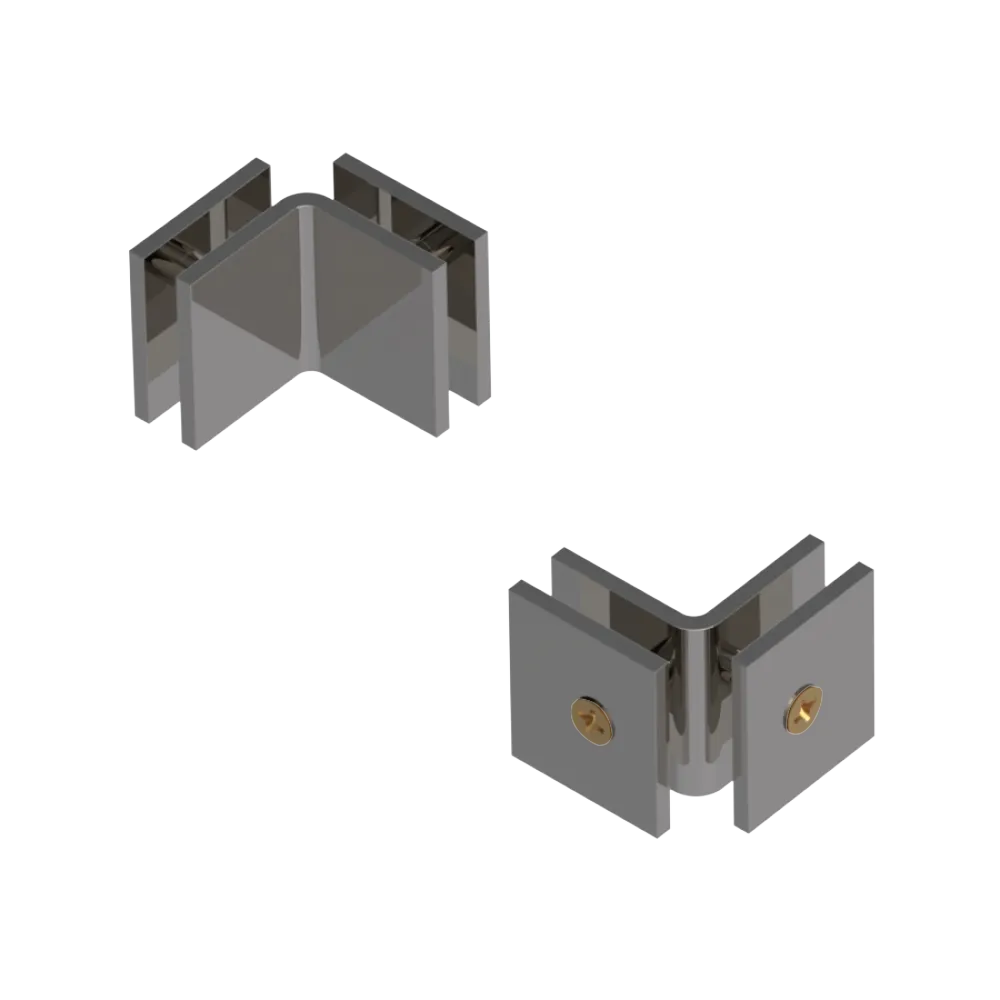 Rubinet 90 Glass to Glass Open Face Polished Nickel