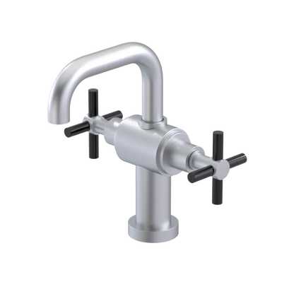 Rubinet Single Hole Dual Handle Lav. Set. (less drain) Satin Chrome