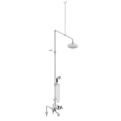 Rubinet Deck Mount Tub & Shower with Hand Held Shower Matt White