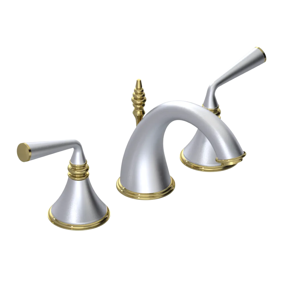 Rubinet Widespread Lav. Set. (less drain) Satin Chrome