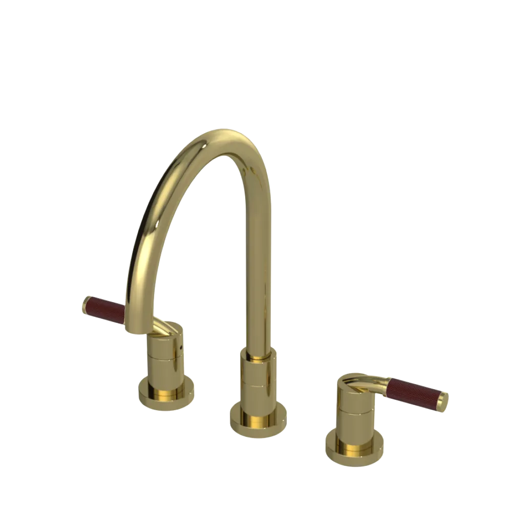 Rubinet Widespread Kitchen Set Natural Brass