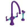 Rubinet Two Handle Single Hole Kitchen Set with Hand Spray Purple Haze