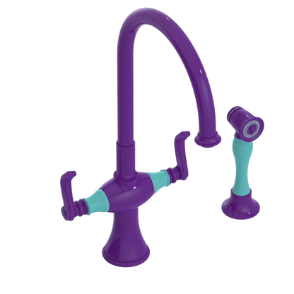 Rubinet Two Handle Single Hole Kitchen Set with Hand Spray Purple Haze