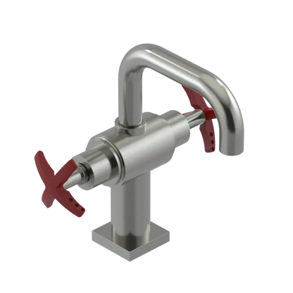 Rubinet Single Hole Dual Handle Lav. Set. with Genesis spout (less drain) Satin Nickel