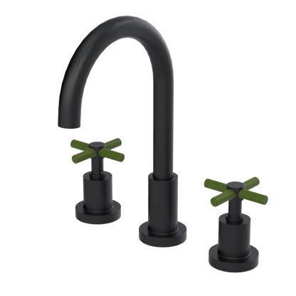 Rubinet Widespread Kitchen Set with LaSalle Spout Matt Black
