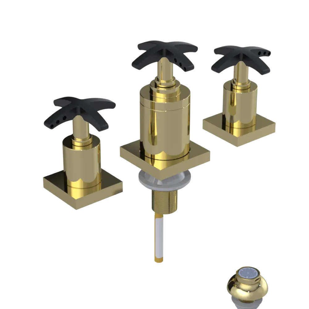Rubinet Bidet Fitting with Spray, Diverter, and Vacuum Breaker (less drain) Gold