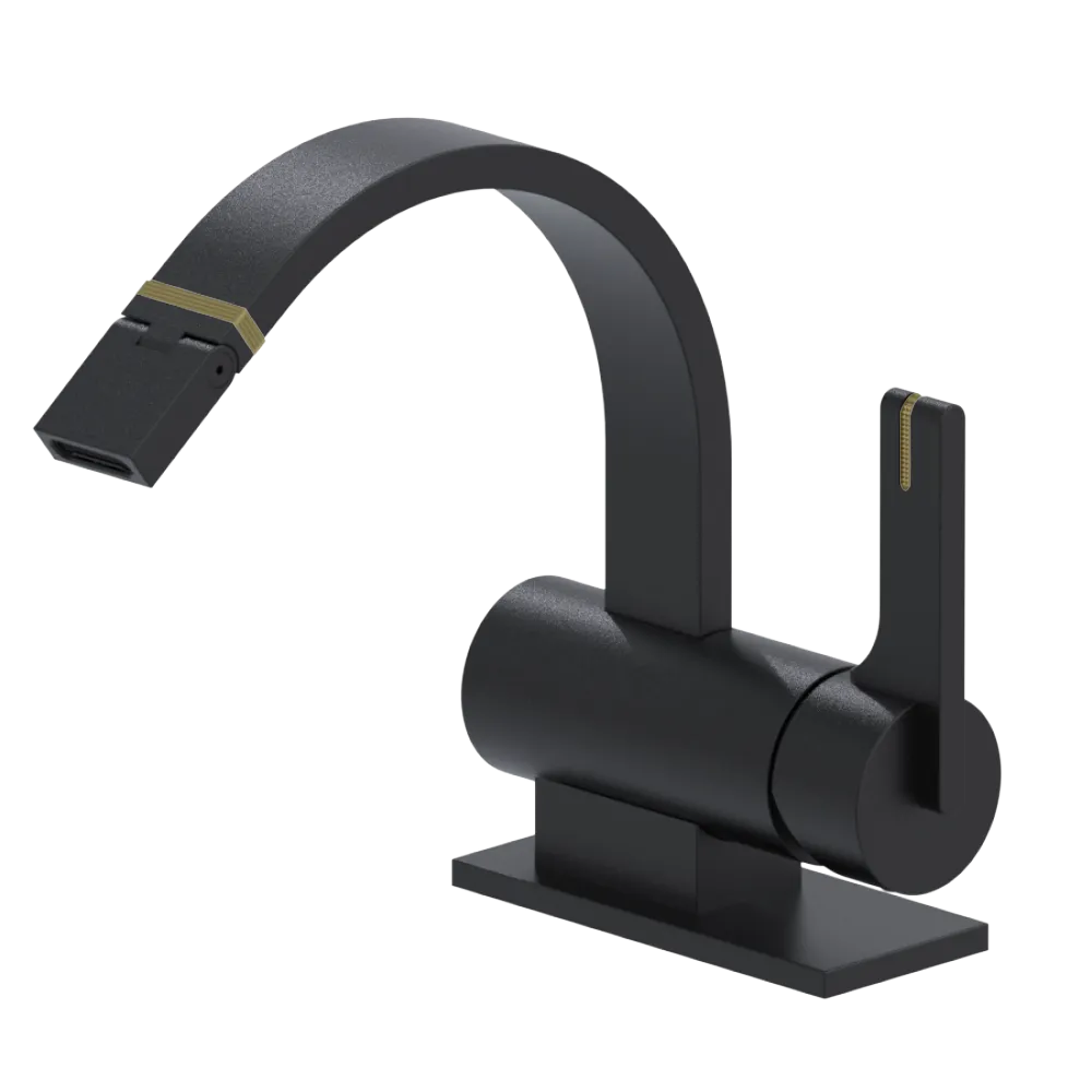Rubinet Single Control Bidet Fitting (less drain) Matt Black