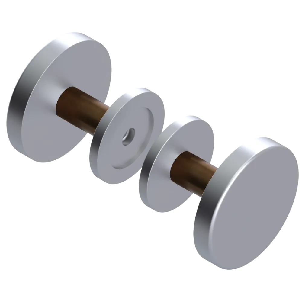 Rubinet Shower Door Knob (set) Satin Chrome