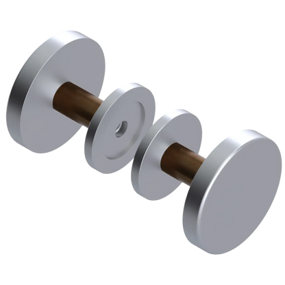 Rubinet Shower Door Knob (set) Satin Chrome