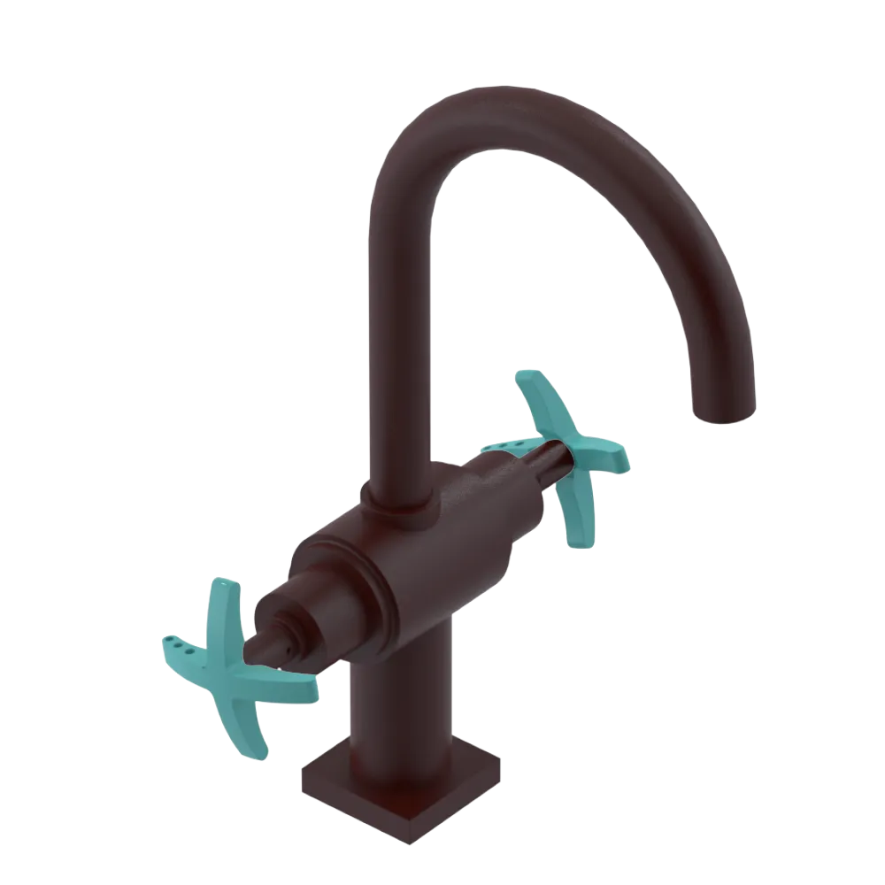 Rubinet Single Hole Dual Handle Lav. Set. (less drain) Bordeaux