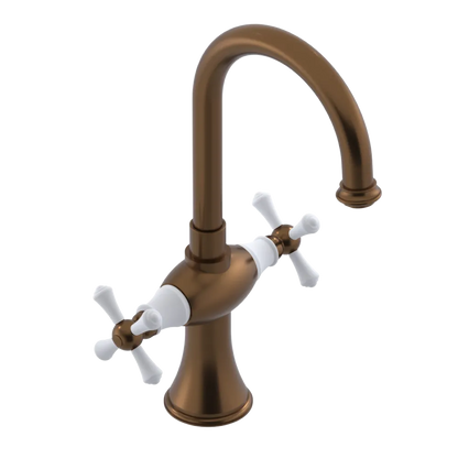 Rubinet Single Hole Dual Handle Lav. Set. (less drain) Tuscan Brass