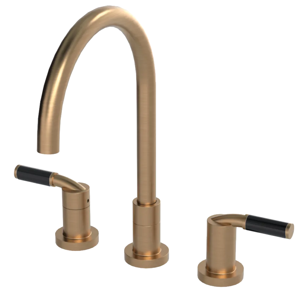 Rubinet Widespread Kitchen Set Satin Gold