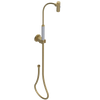Rubinet Hand Held Shower Bidet with Extended Reach & Dual Function Spray Including Wall Bracket with Supply & Hose (Round) Satin Brass
