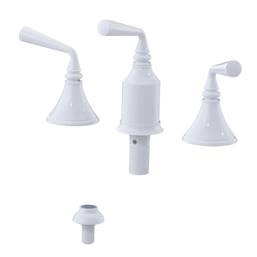 Rubinet Bidet Fitting with Spray, Diverter, and Vacum Breaker (Less Drain) White