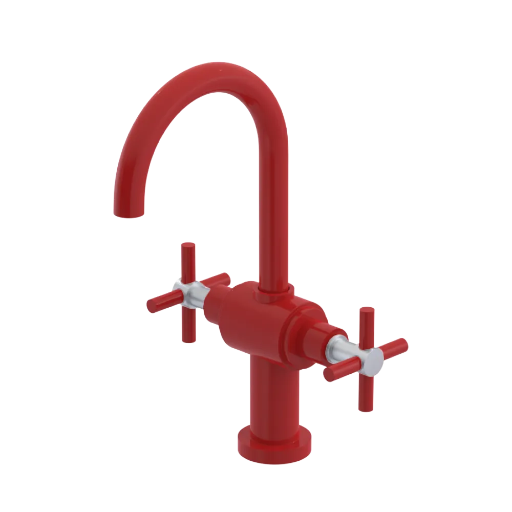Rubinet Single Hole Dual Handle Lav. Set with LaSalle Spout (less drain) Red