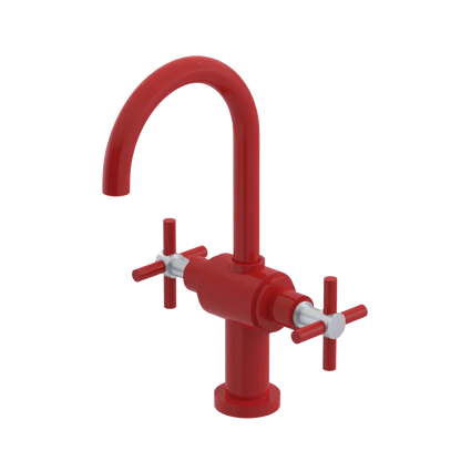 Rubinet Single Hole Dual Handle Lav. Set with LaSalle Spout (less drain) Red