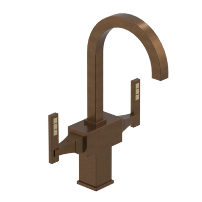 Rubinet Single Hole Dual Handle Lav. Set. (less drain) Tuscan Brass