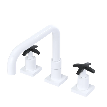 Rubinet Widespread Kitchen Set with Genesis Spout White