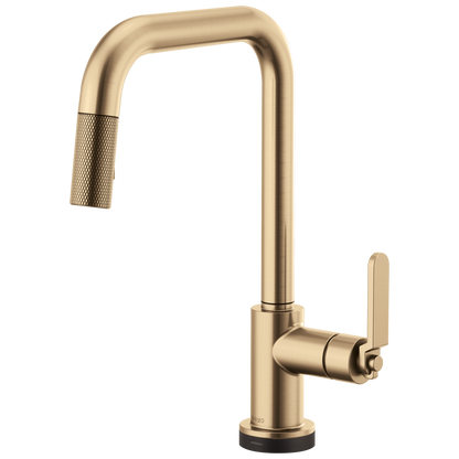 Brizo Smarttouch Pull Down Kitchen Faucet With Square Spout And Industrial Handle