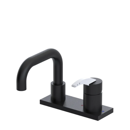 Rubinet 4" Centre Single Control Lav. Set. with Genesis spout (less drain) Matt Black