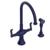 Rubinet Two Handle Single Hole Kitchen Set with Hand Spray Midnight Blue
