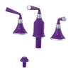 Rubinet Bidet Fitting with Spray, Diverter, and Vacum Breaker (Less Drain) Purple Haze
