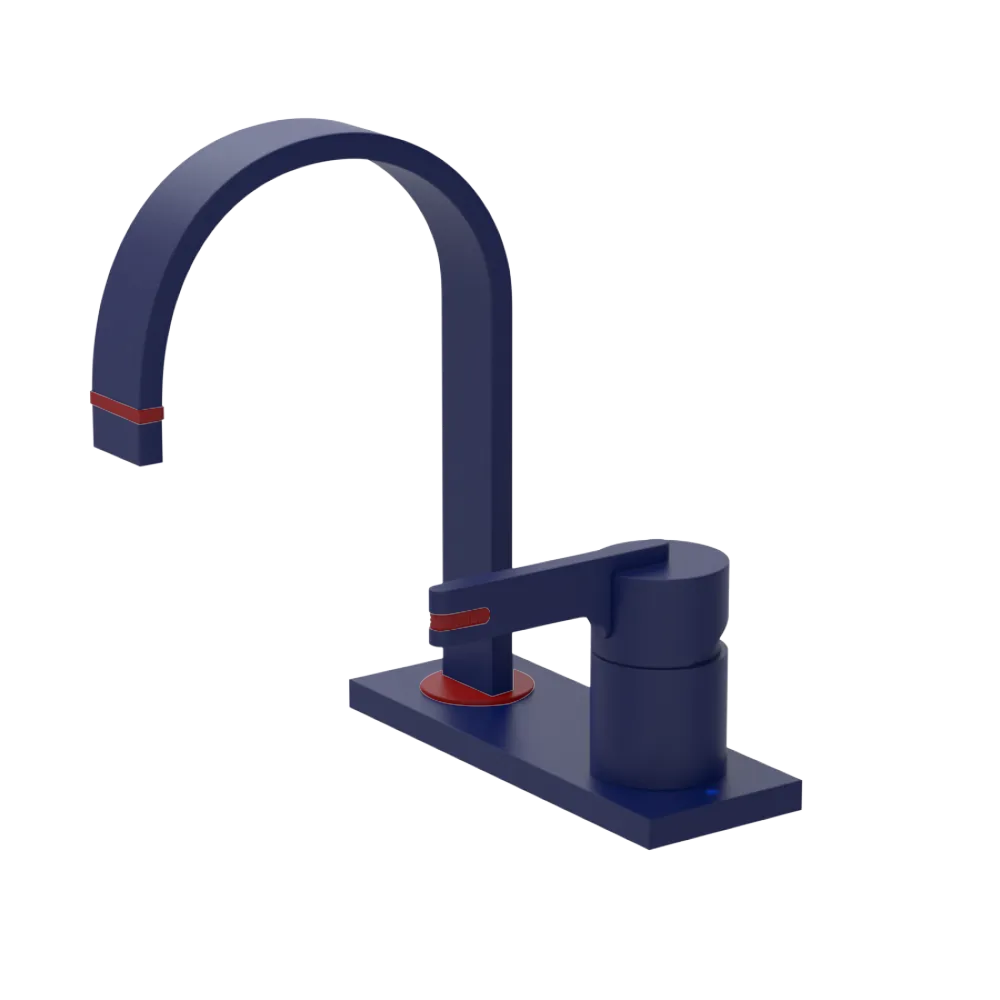 Rubinet 4" Centre Single Control Lav. Set (less drain) Midnight Blue