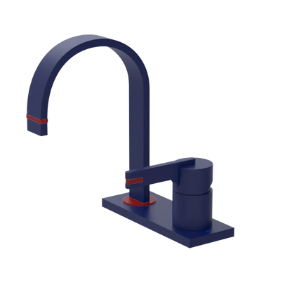 Rubinet 4" Centre Single Control Lav. Set (less drain) Midnight Blue