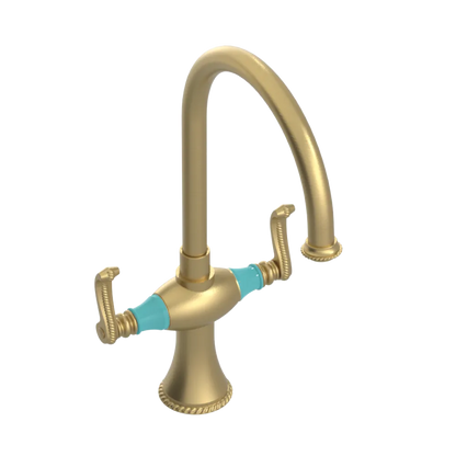 Rubinet Two Handle Single Hole Kitchen Set Satin Brass