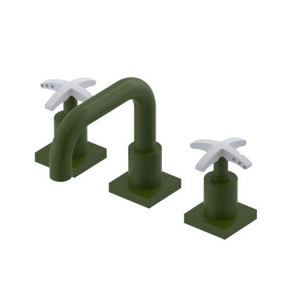 Rubinet Widespread Lav. Set. with Genesis spout (less drain) Green Envy