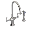 Rubinet Two Handle Single Hole Kitchen Set with Hand Spray Polished Nickel