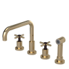 Rubinet Widespread Kitchen Set with Hand Spray Gold