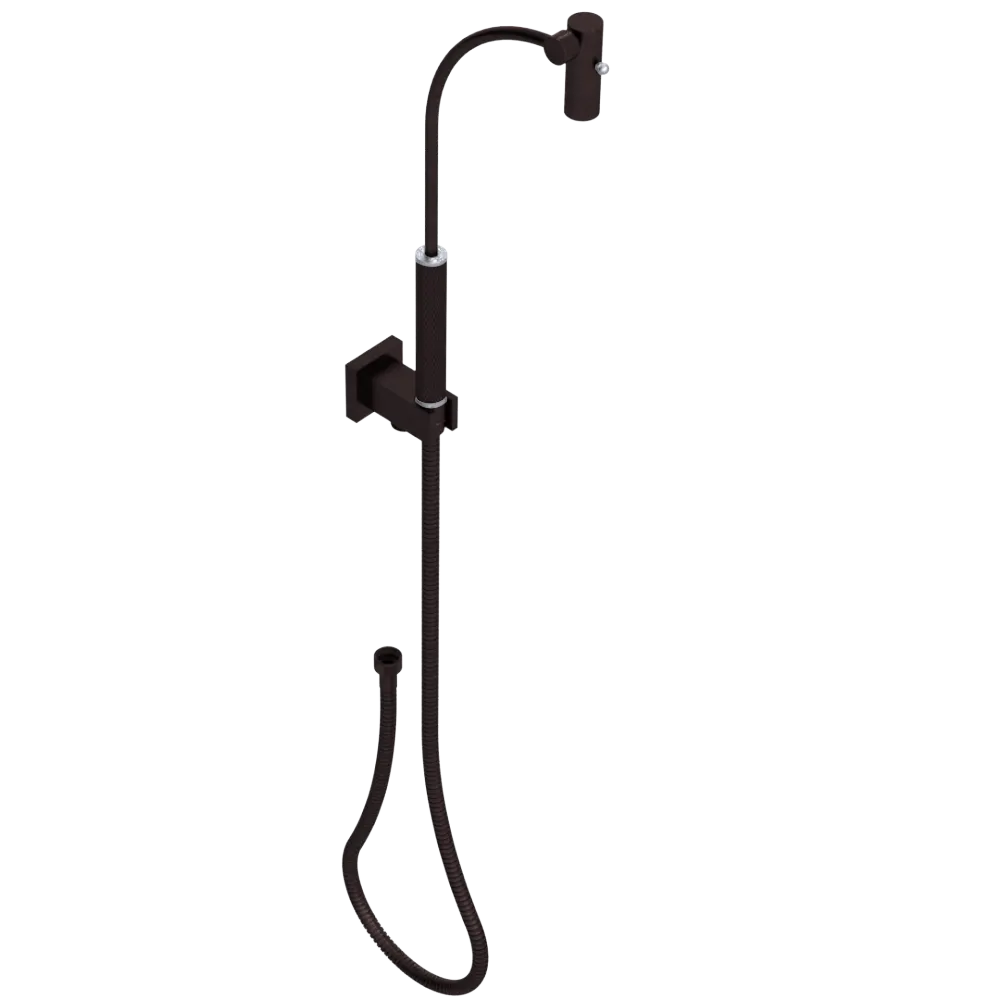 Rubinet Hand Held Shower Bidet with Extended Reach & Dual Function Spray Including Wall Bracket with Supply & Hose (Square) Oil Rubbed Bronze