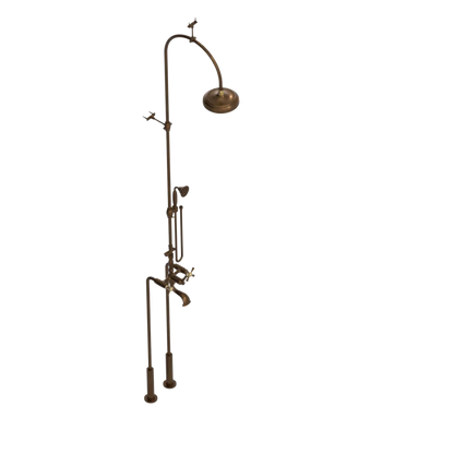 Rubinet Floor Mount Tub & Shower with hand held shower Tuscan Brass