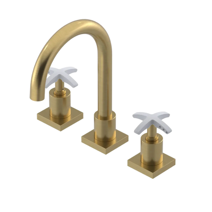 Rubinet Widespread Lav. Set. (less drain) Satin Brass