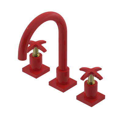 Rubinet Widespread Lav. Set. (less drain) Red