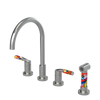 Rubinet Widespread Kitchen Set with Hand Spray Satin Nickel