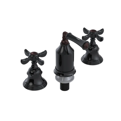 Rubinet Bidet Fitting with Spray, Diverter, and Vacum Breaker (Less Drain) Black